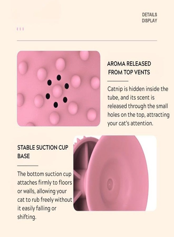 MIXNEX Cat Self Groomer with Suction Cups – Wall-Mounted Pet Massage Brush for Itching & Fur Shedding – Cat Scratch and Rub Toy for Indoor Cats – Easy to Install, 7x7x7.5cm (Pink) - Image 4
